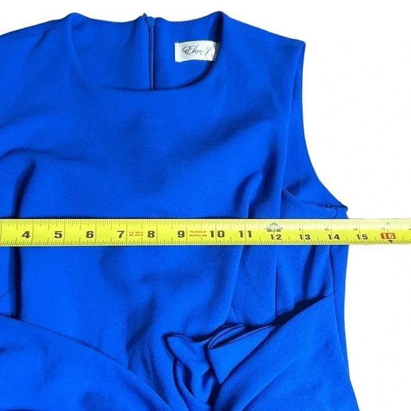 Eliza J. dress,women size 2.NWT blue,sleeveless,ruffles,draped bow,zipper,event - Picture 9 of 12